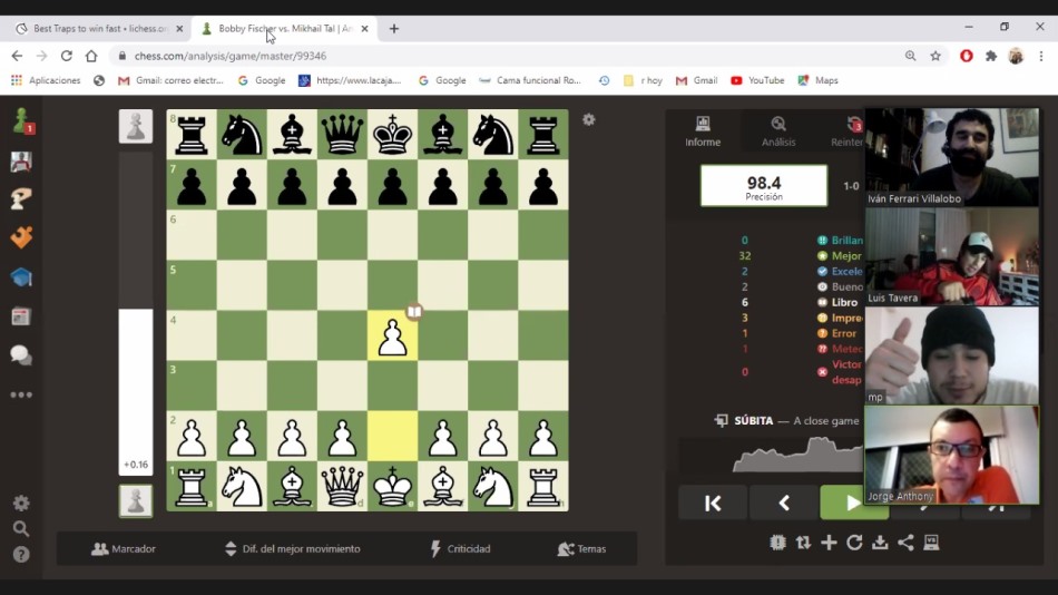 Clase de ajedrez online 