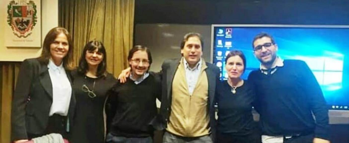 Valeria Corbella, Azucena Borelle, Leandro Bevacqua, Ignacio Barreira, Silvia Comatri y Manuel Aspiroz (Docentes de la USAL)