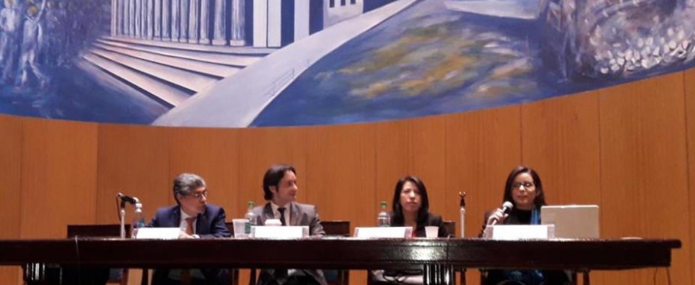 El Dr. Jensen junto al panel