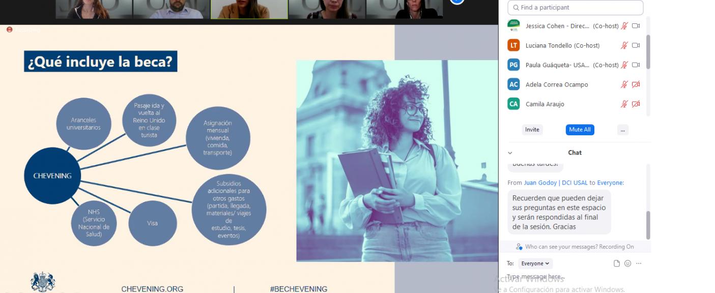 Pamela Maggi informó y respondió consultas de los interesados en el Reino Unido como destino de estudio.