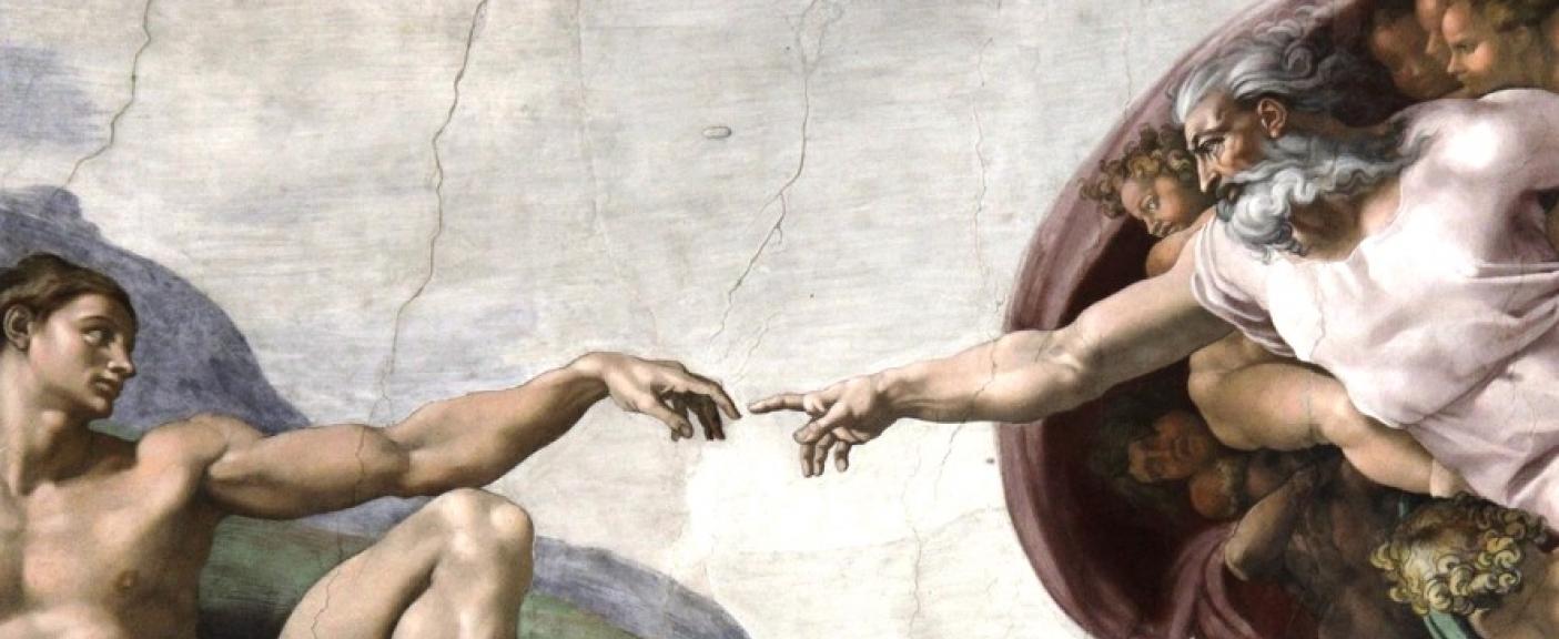 Vista del fresco de Miguel Ángel "La Creación de Adán" al interior de la Capilla Sixtina, en Ciudad del Vaticano.