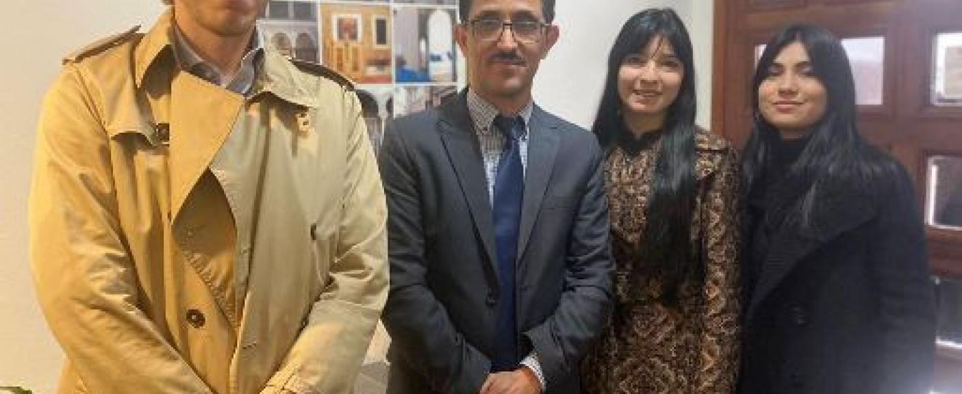 Los estudiantes Cinthia Calderón, Julieta Bustamante, Florencia Copa Liendro y Martín Celotto