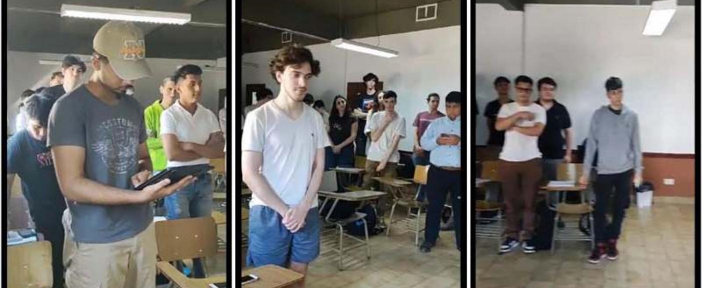 Distintas secuencias de un juicio oral donde alumnos de la Facultad de Ingeniería jugaron el rol de “Ingenieros en el banquillo de la propiedad intelectual”