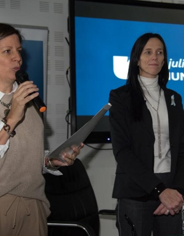 Romina Cavalli, Vicerrectora Académica y Luciana Tondello, Vicerrectora de Investigación y Desarrollo.