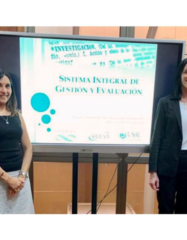 Dra. Adriana Presa (Directora de Investigación), Dra. Luciana Tondello (Vicerrectora de Investigación y Desarrollo), Lic. Susana Ortiz (Colaboradora académica), Lic. Magalí Muñoz Colaboradora Académica).