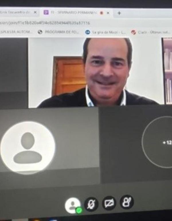 Alejandro Pelfini y Guillermo Jensen, Director de Investigaciones de la Facultad de Ciencias Jurídicas
