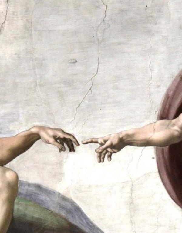 Vista del fresco de Miguel Ángel "La Creación de Adán" al interior de la Capilla Sixtina, en Ciudad del Vaticano.