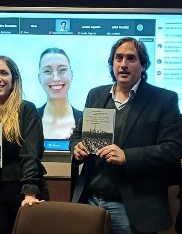 Lic. Sandra Nonino, Dra. Azucena Borelle, Esp. Paula Varela, Esp. María Camila Bidal (virtual desde Barcelona), Prof. Dr. Ignacio Barreira, Esp. Leandro Bevacqua y Esp. César Amaya.