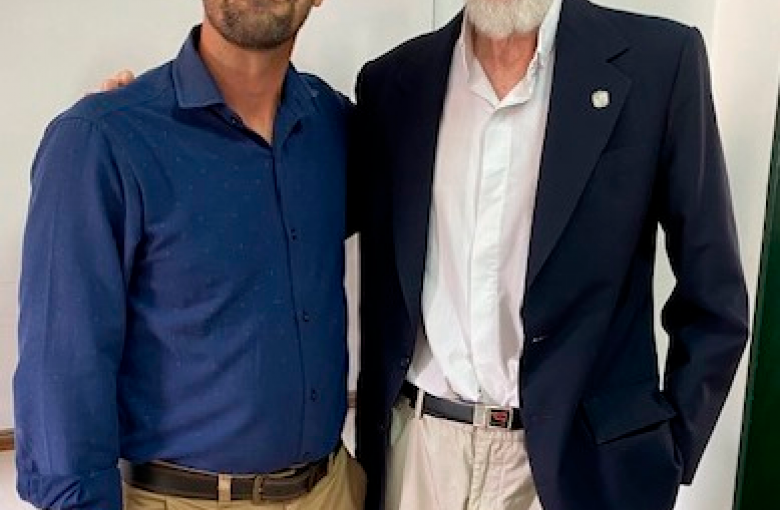 Agustín Podestá y el Padre Juan José Milano