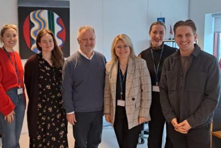 Pablo Nielsen con los miembros de la División Internacional: Svava Berglind Finsen, Nanna Teitsdóttir (Project Manager), Pablo Nielsen, Friðrika Þóra Harðardóttir (Directora), Árný Lára Sigurðardóttir y Brynjar Þór Elvarsson.